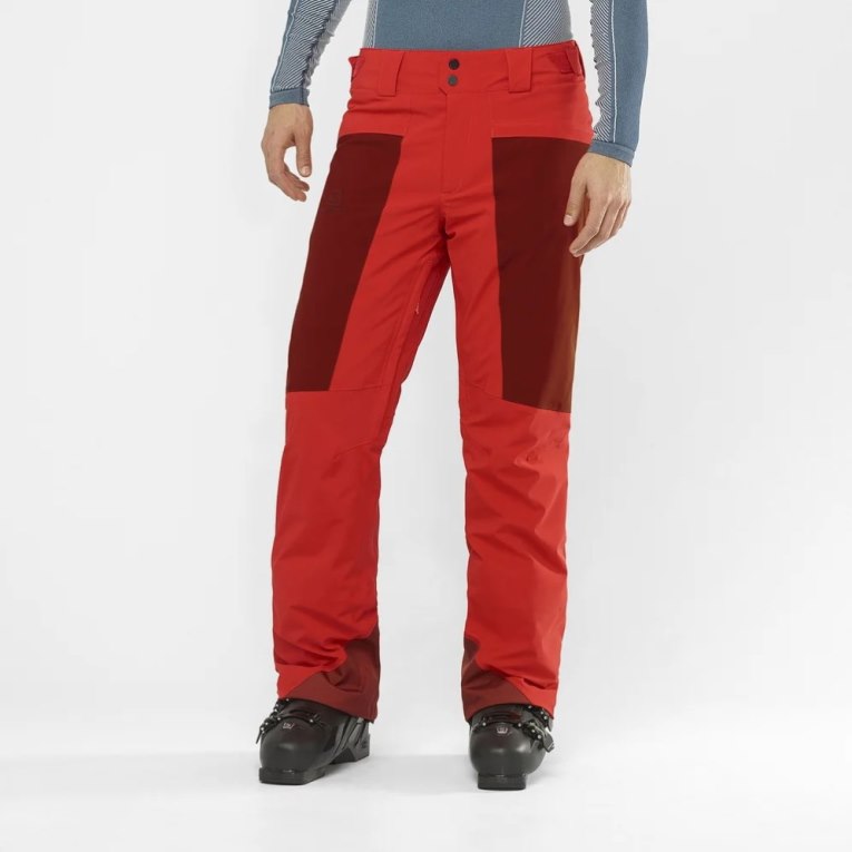 Red Salomon Brilliant Men\'s Ski Pants | PH 54962O